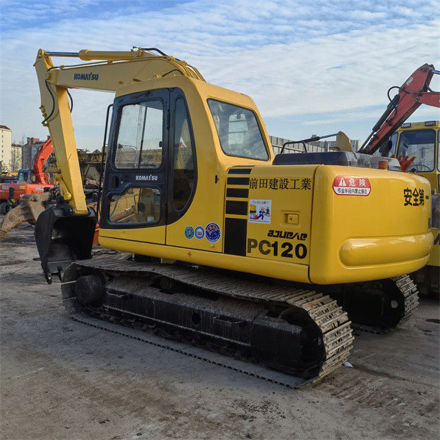 Excavateur d'occasion de 12 tonnes de haute qualité Japon Importé Komatsu Pc 120 Excavateur à rampe avec des heures de travail plus courtes