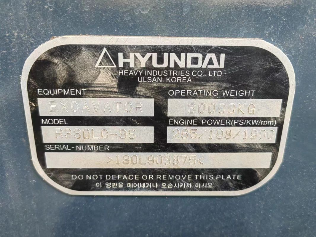 33 tonnes prêtes à l'emploi et expérimentées Usée Corée Importée Hyundai DH330LC-9