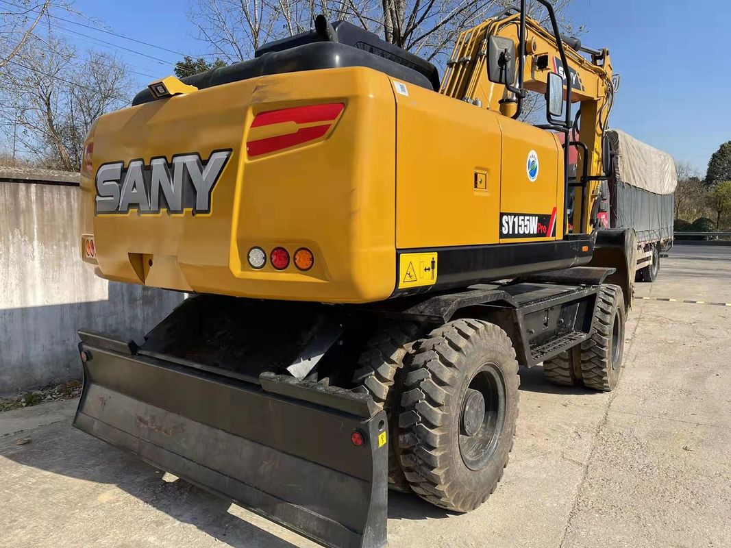 Prêt à l'emploi Chinois Original SANY SY155W Excavateur à roues usagées TCD4.1 L4 Type de moteur