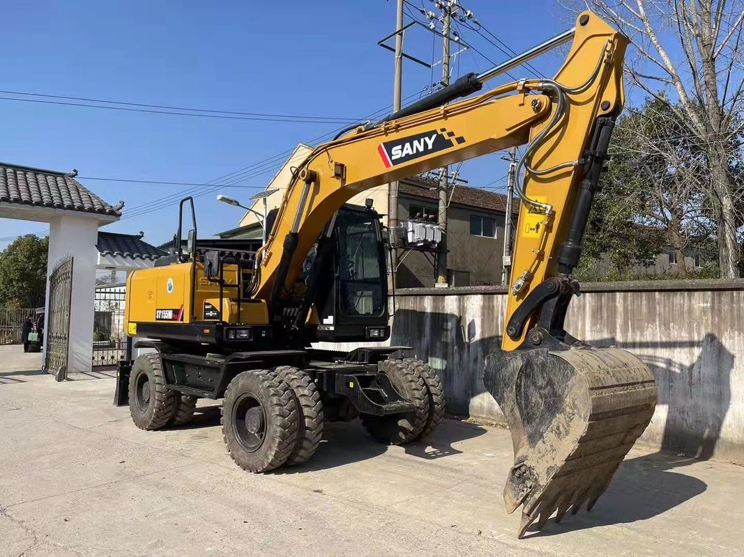 Prêt à l'emploi Chinois Original SANY SY155W Excavateur à roues usagées TCD4.1 L4 Type de moteur