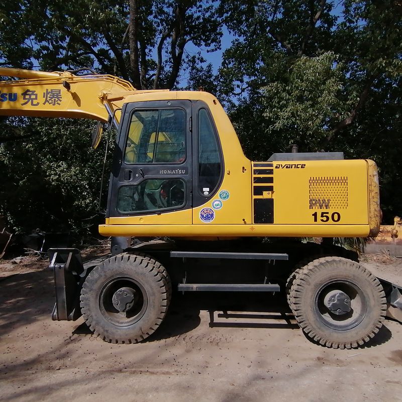 Excavateur à roues Komatsu PC150W-6 d'occasion Excavateur mobile de 15 tonnes de Chine