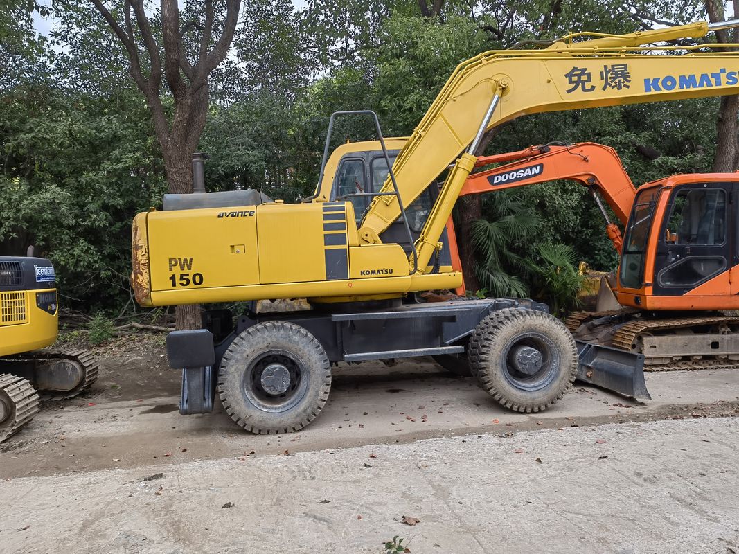 Excavateur à roues Komatsu PC150W-6 d'occasion Excavateur mobile de 15 tonnes de Chine